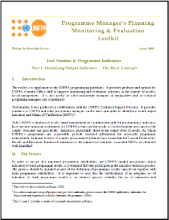 Program Manager’s Planning Monitoring & Evaluation Toolkit